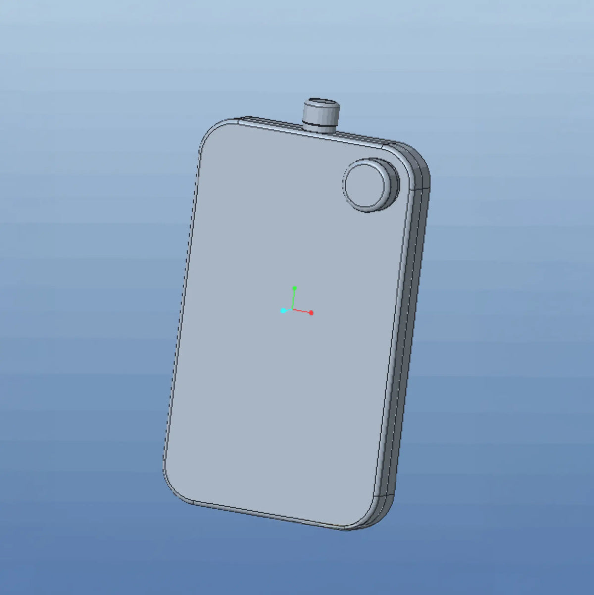 Erstes 3D-Modell der SideFill mit flacher Form und seitlicher Öffnung